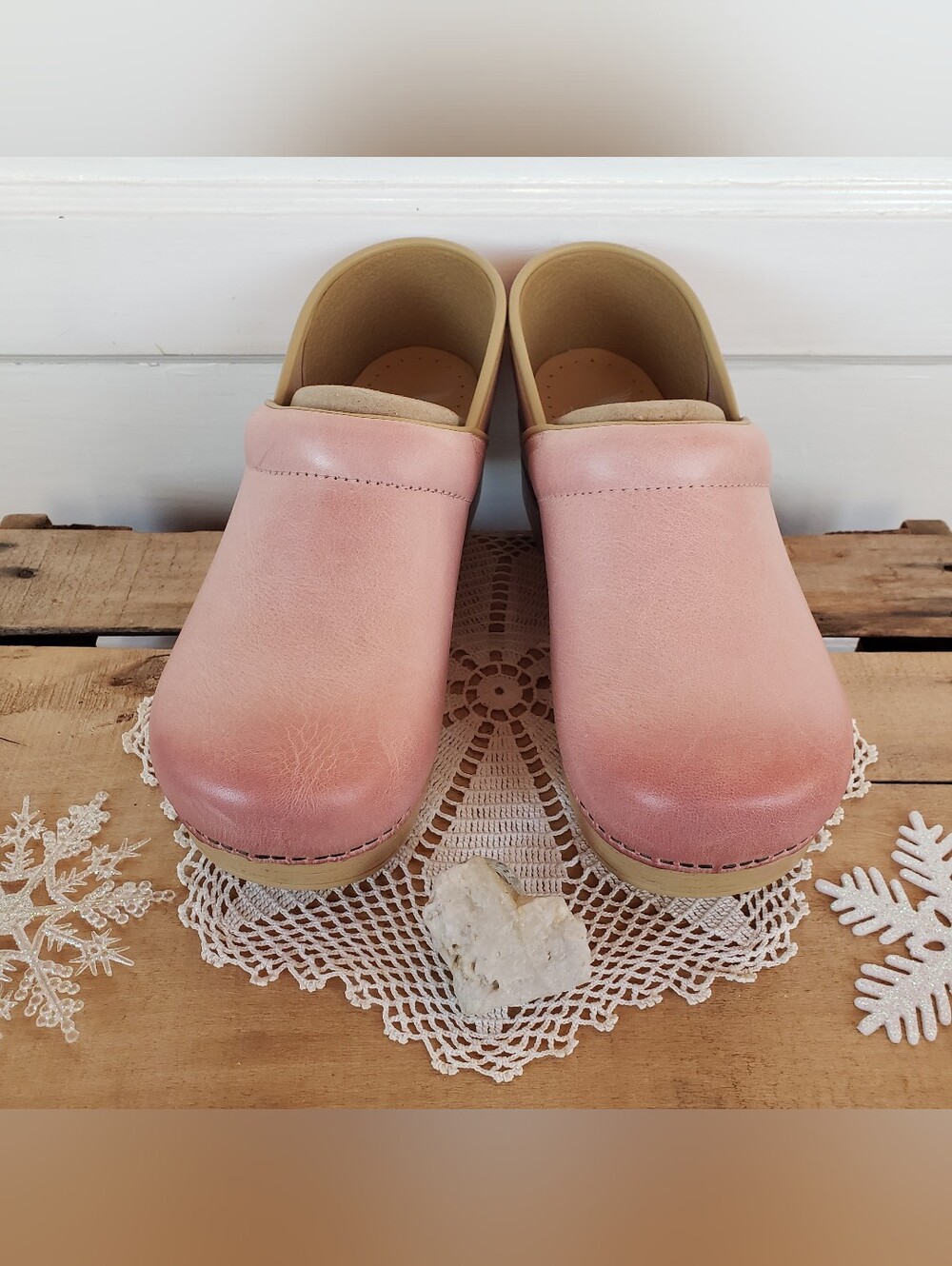 Rose Quartz Dansko Pro Honey Clog Pink Burnished Distressed Boho Cottage Prairie - Picture 8 of 14